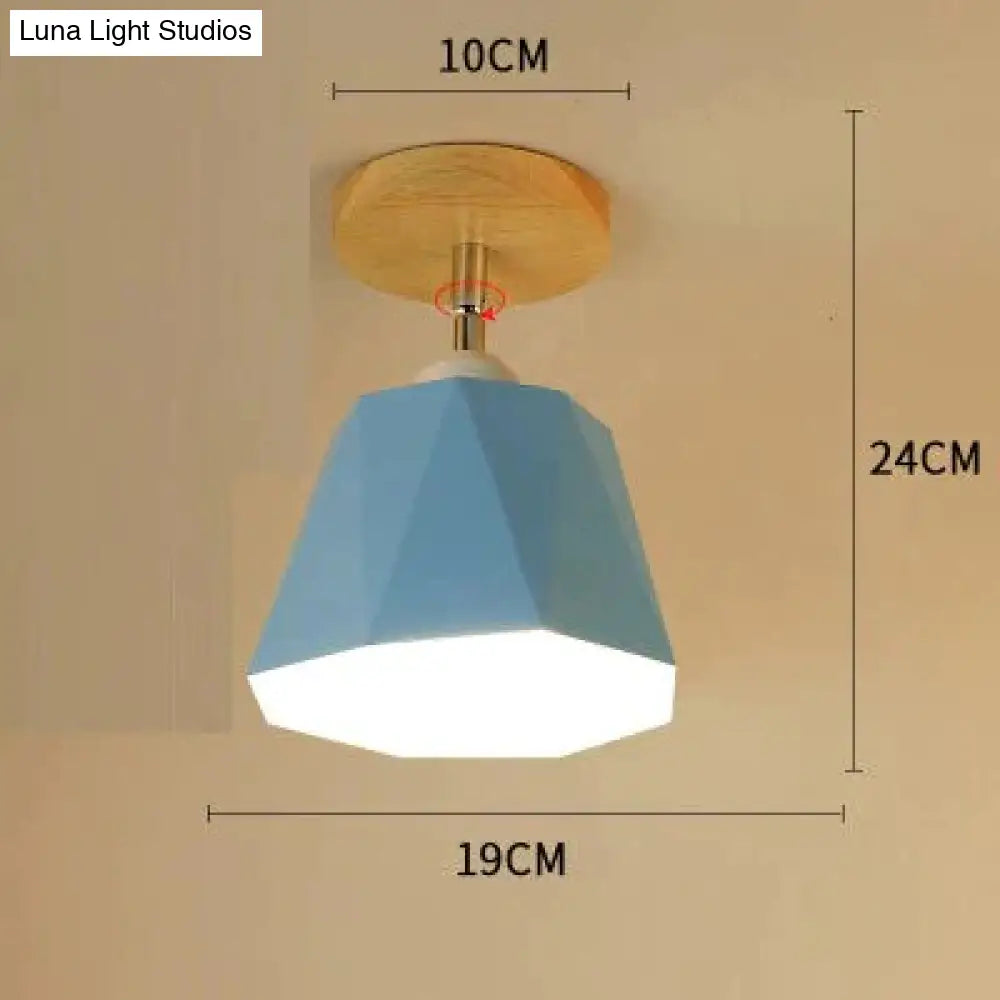 E27 Iron 5W Ceiling Lamp Shade Light Covers And Shades Triangle Metal Lampshades 180 Degree Turn