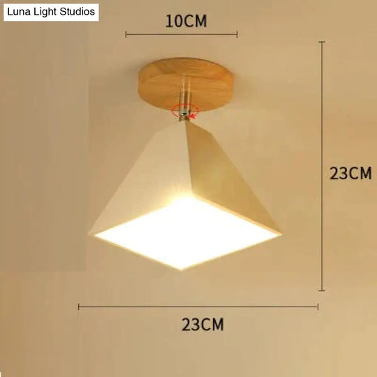 E27 Iron 5W Ceiling Lamp Shade Light Covers And Shades Triangle Metal Lampshades 180 Degree Turn