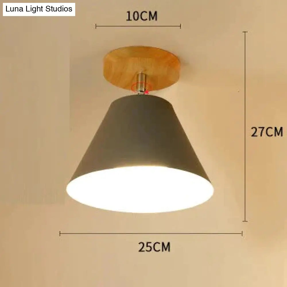 E27 Iron 5W Ceiling Lamp Shade Light Covers And Shades Triangle Metal Lampshades 180 Degree Turn