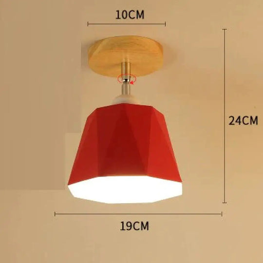 E27 Iron 5W Ceiling Lamp Shade Light Covers And Shades Triangle Metal Lampshades 180 Degree Turn