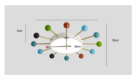 Nordic Personality Macaroon Color Bedroom Led Ceiling Lamp