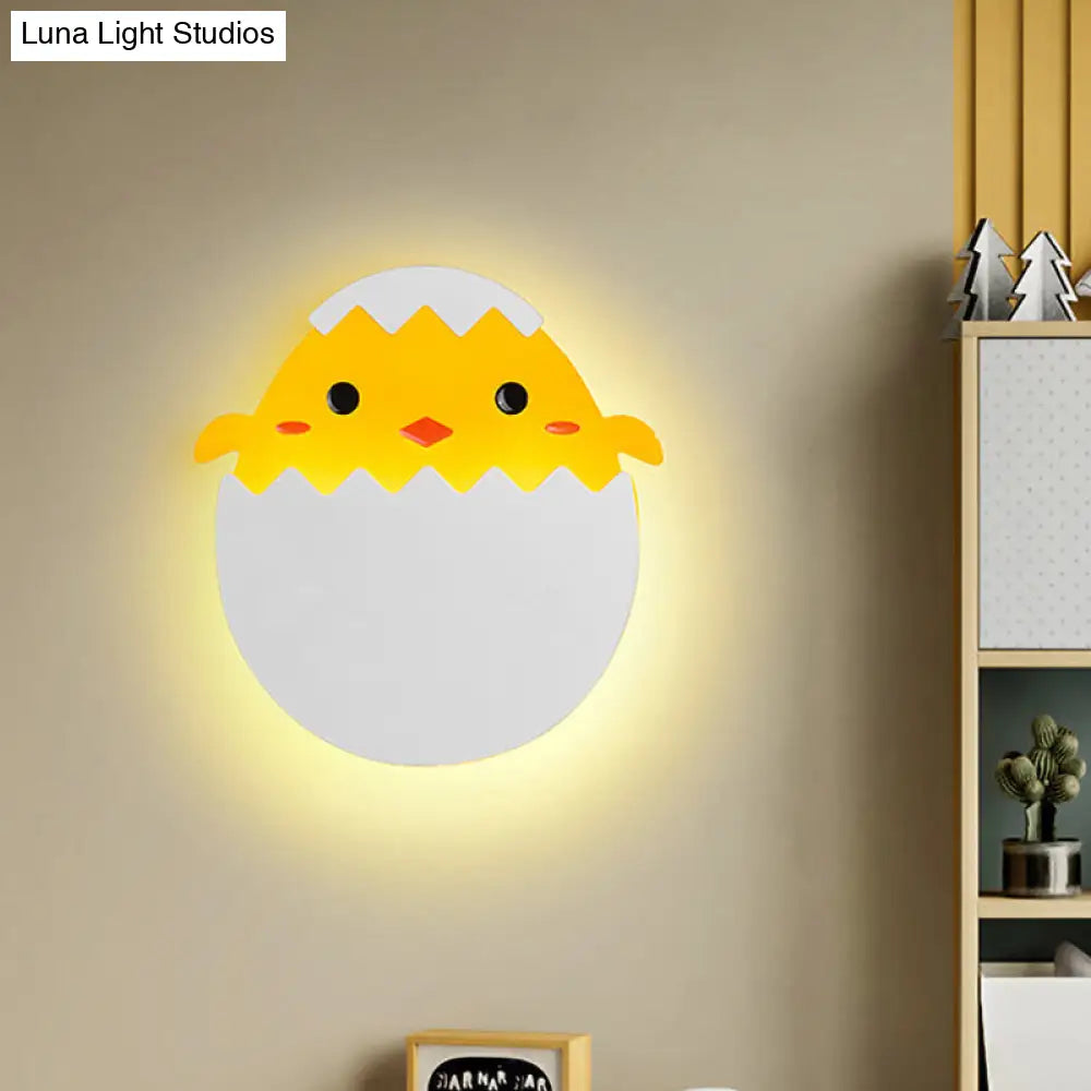 Eggette/Dinosaur Wall Lighting Cartoon Acrylic Led Green/Yellow Sconce Lamp For Kids Bedside