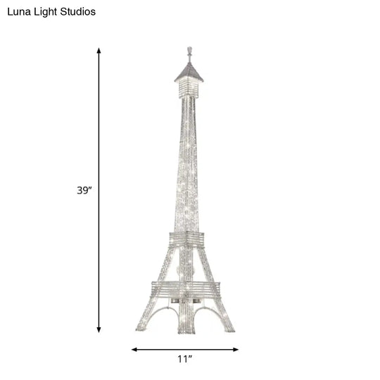 Elegant 2-Head Led Floor Lamp With Eiffel Tower Design For Living Room Decor