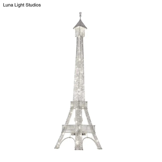 Elegant 2-Head Led Floor Lamp With Eiffel Tower Design For Living Room Decor