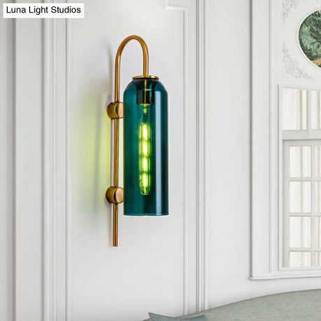 Elegant Glass Wall Sconce - Modern Gooseneck Arm 1-Light Corridor Lamp