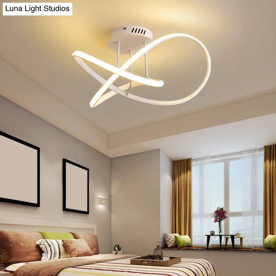 Elegant Minimalist Led Acrylic Ceiling Light For Bedroom White / 19.5 Natural