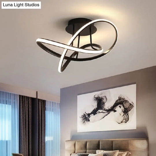 Elegant Minimalist Led Acrylic Ceiling Light For Bedroom Black / 19.5 Warm