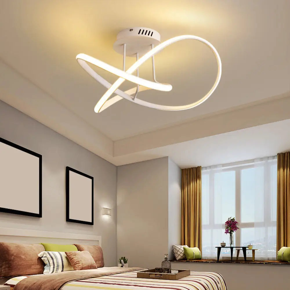 Elegant Minimalist Led Acrylic Ceiling Light For Bedroom White / 19.5’ Natural