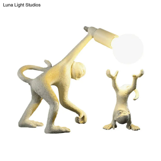 Artistic Monkey Shape Night Table Light - Stylish 1 Bulb Reading Lamp For Bedroom Available In Gold