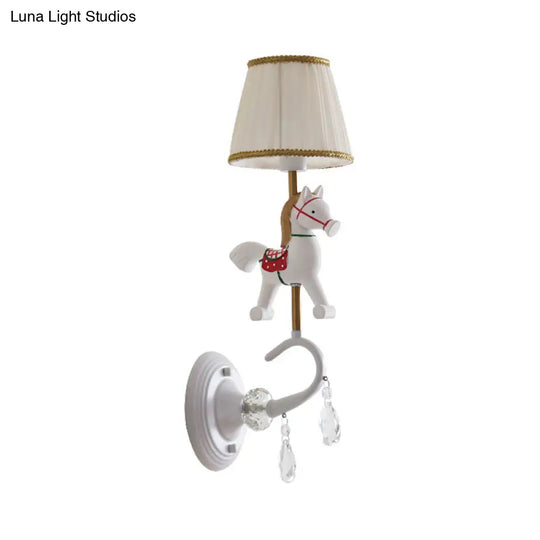 Elephant Foyer 1 Light Metal Candle Wall Lamp - White Finish