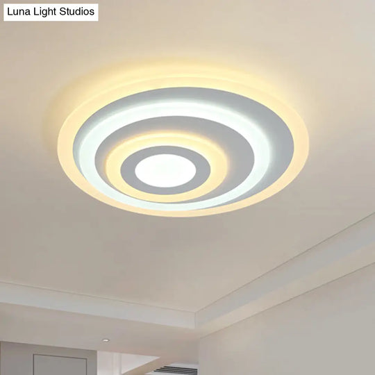 Ellipse Flushmount Acrylic Led Ceiling Fixture - 14’/19.5’/23.5’ Wide White Warm/White Light