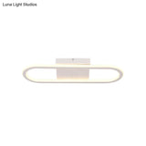 Ellipse Led Ceiling Light - 15’/19’ Metal Flush Mount Simple Black/White Design White/Warm Glow