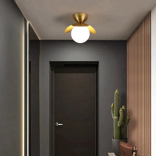 Emerson - Nordic Flower Corridor Aisle Lamp All Copper Cloakroom Ceiling