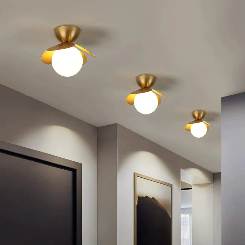 Emerson - Nordic Flower Corridor Aisle Lamp All Copper Cloakroom Ceiling Lamp
