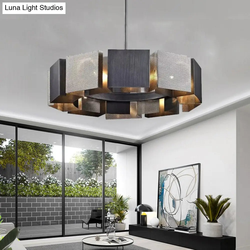 Emily’s Modern Luxury Round Black Metal Chandelier Chandeliers