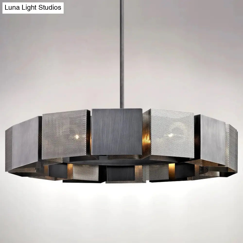 Emily’s Modern Luxury Round Black Metal Chandelier Chandeliers