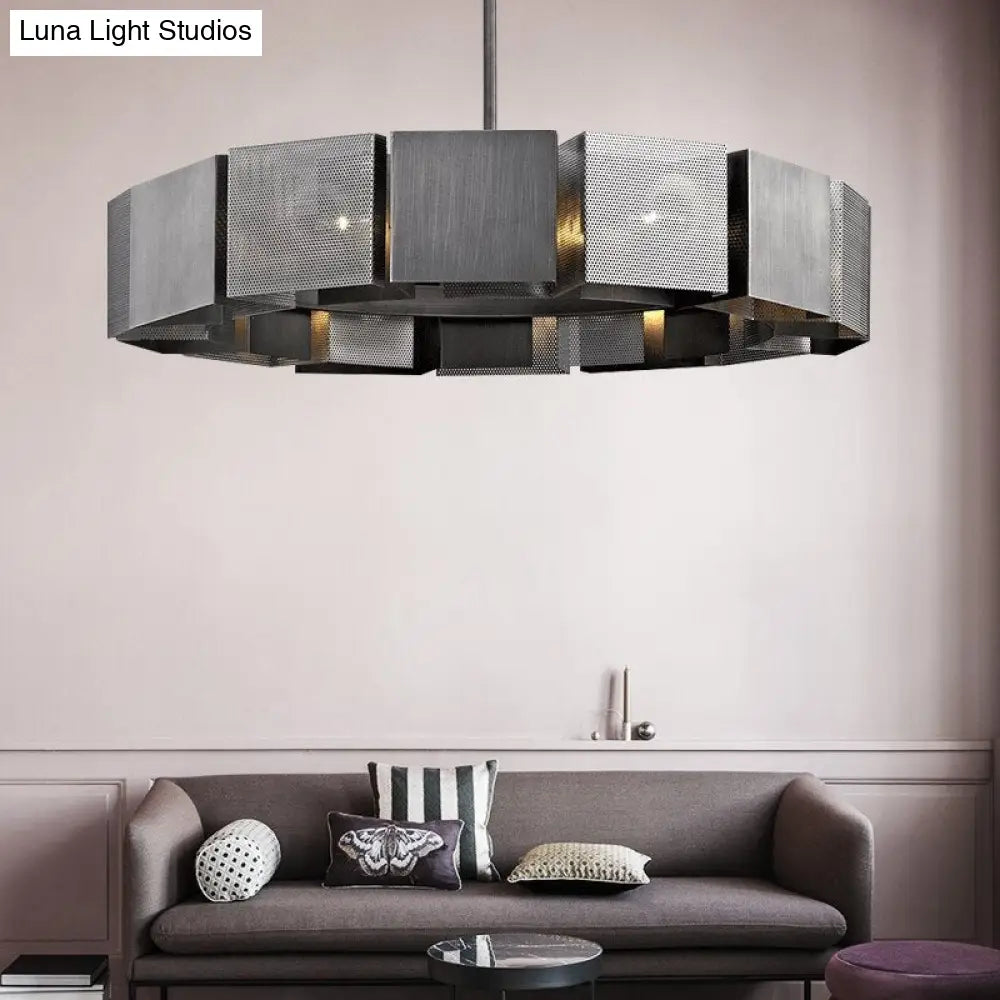 Emily’s Modern Luxury Round Black Metal Chandelier Chandeliers