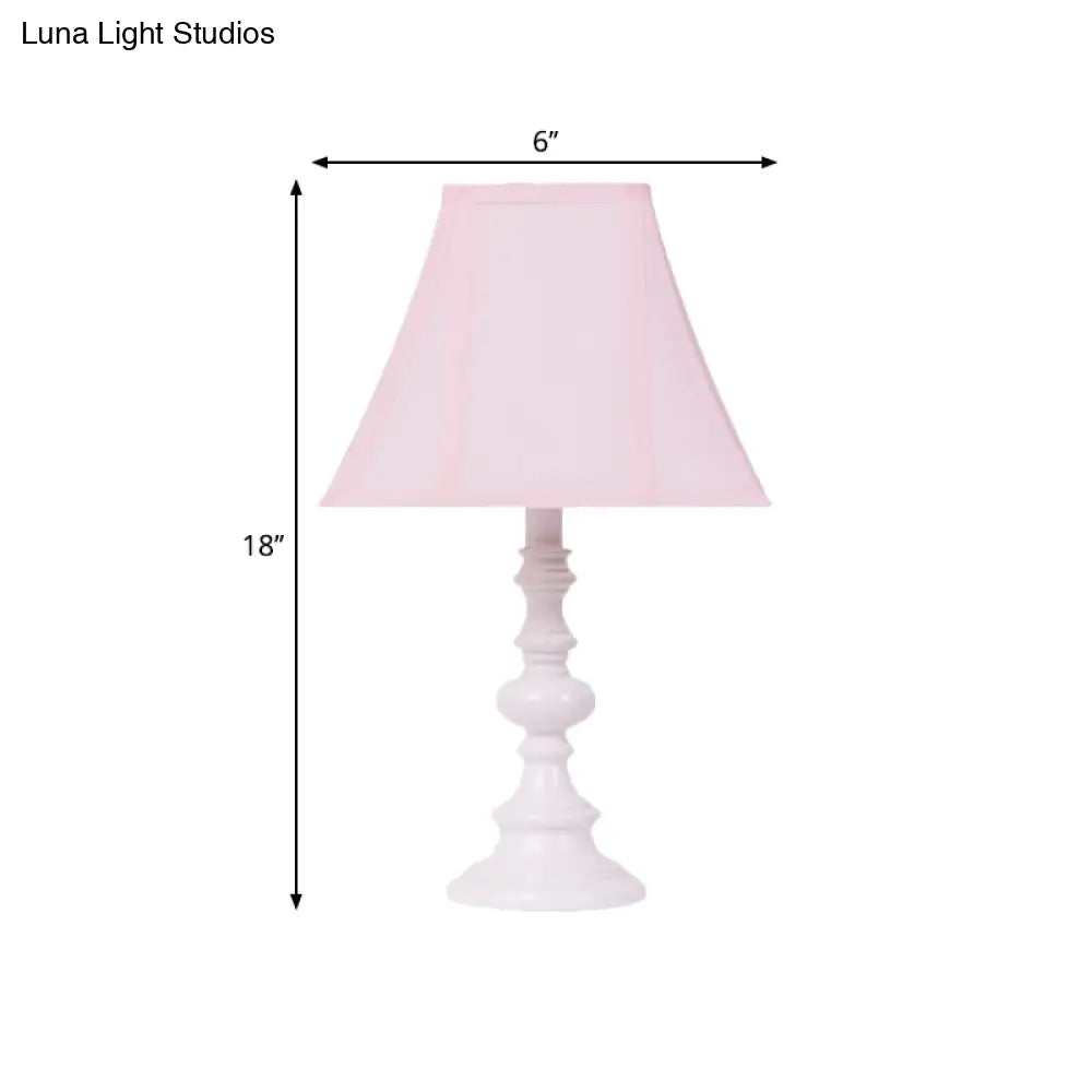 Emma - Pink Flared Sleeping Room Table Light Fabric 1 Head Minimalist Nightstand Lighting In