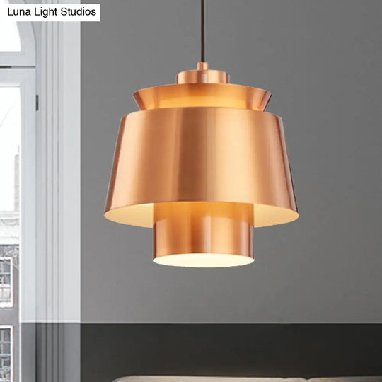 Enif - Modernist Style Tapered Hanging Light Fixture Metallic Pendant Lamp Gold