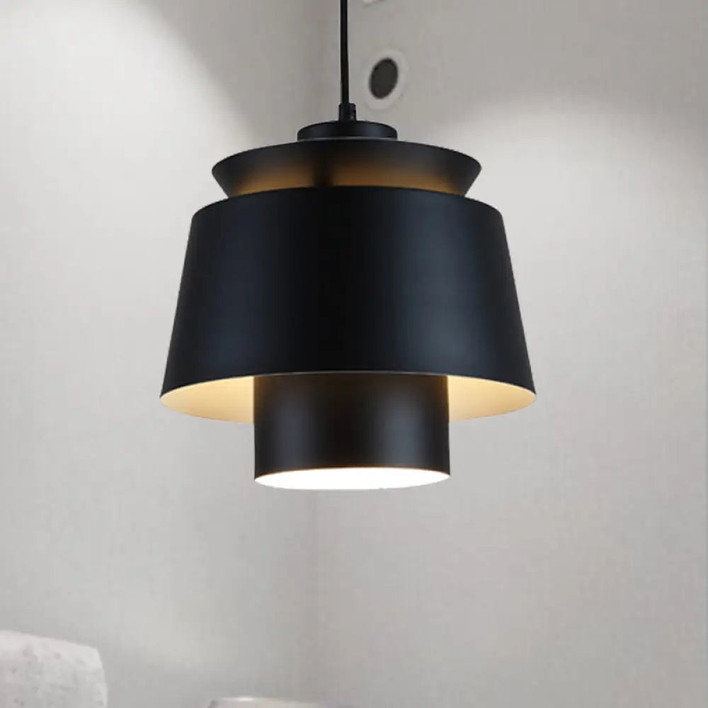 Enif - Modernist Style Tapered Hanging Light Fixture Metallic Pendant Lamp Black