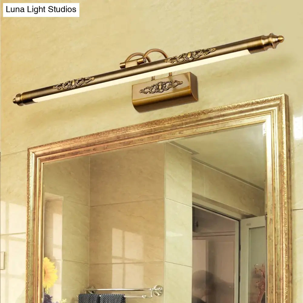 Esma - European Style Bronze Carved Led Mirror Lamp Wall