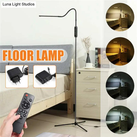 Eu/Us Plug Adjustable Height Floor Lamps For Led Light Clamp Remote Control Dimmable Reading