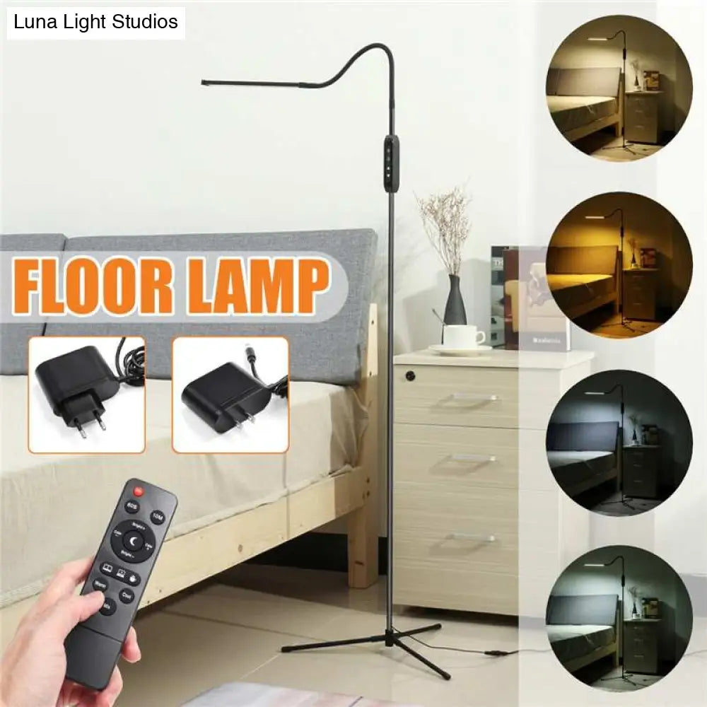 Eu/Us Plug Adjustable Height Floor Lamps For Led Light Clamp Remote Control Dimmable Reading Desktop