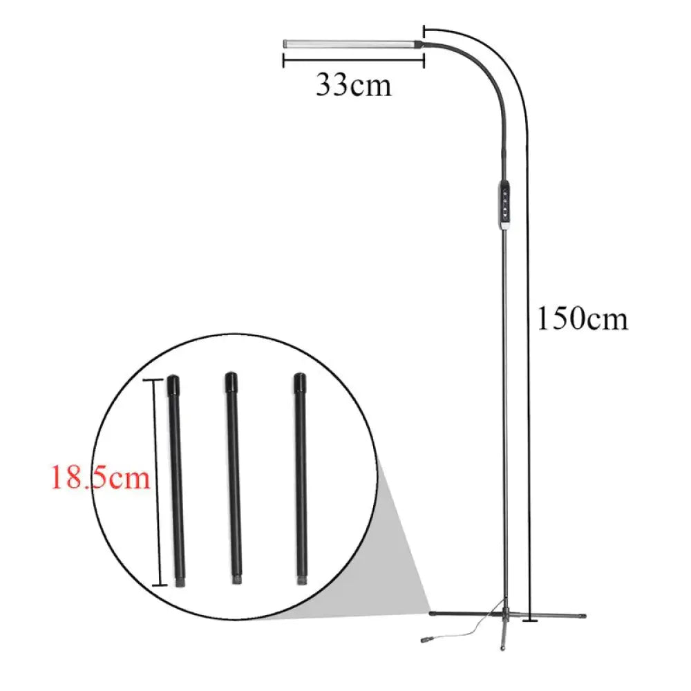 Eu/Us Plug Adjustable Height Floor Lamps For Led Light Clamp Remote Control Dimmable Reading