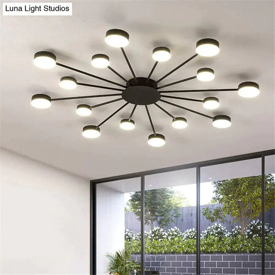 Europe Ceiling Lamp Contracted Modern 16 Heads Led Gold Indoor Light Restaurant Living Room Bedroom