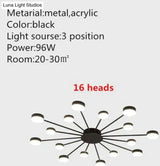 Europe Ceiling Lamp Contracted Modern 16 Heads Led Gold Indoor Light Restaurant Living Room Bedroom