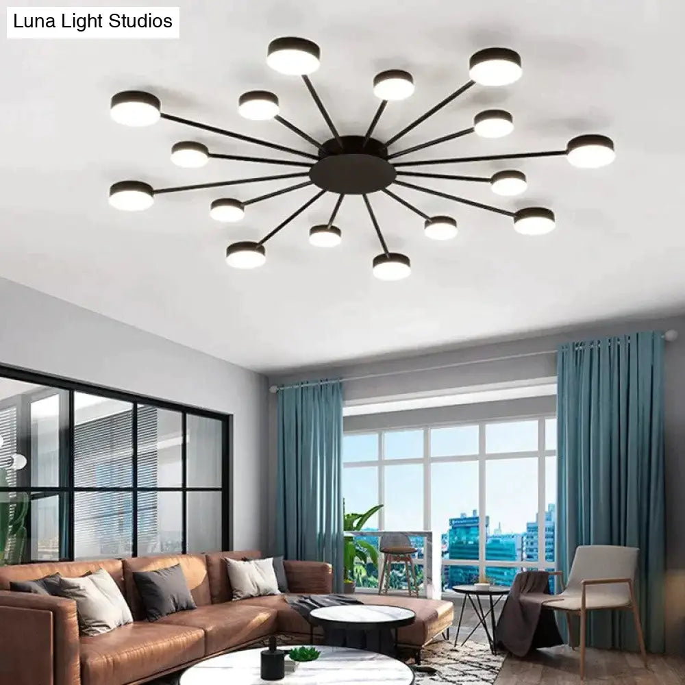 Europe Ceiling Lamp Contracted Modern 16 Heads Led Gold Indoor Light Restaurant Living Room Bedroom