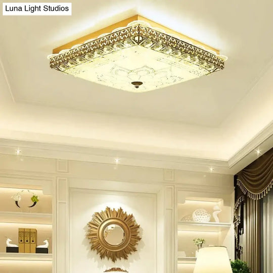 European Creative Square Master Bedroom Lamp Atmospheric Led Ceiling Lamps