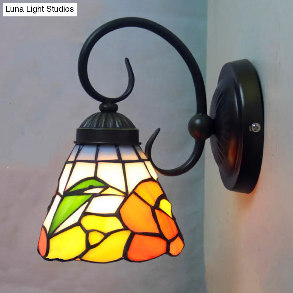 European Retro Style Glass Wall Vanity Light Fixture