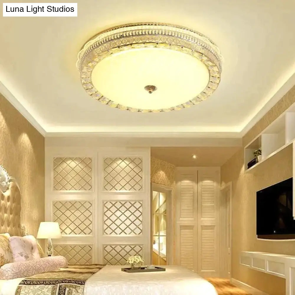 European Round Crystal Lamp Living Room Bedroom Led Ceiling