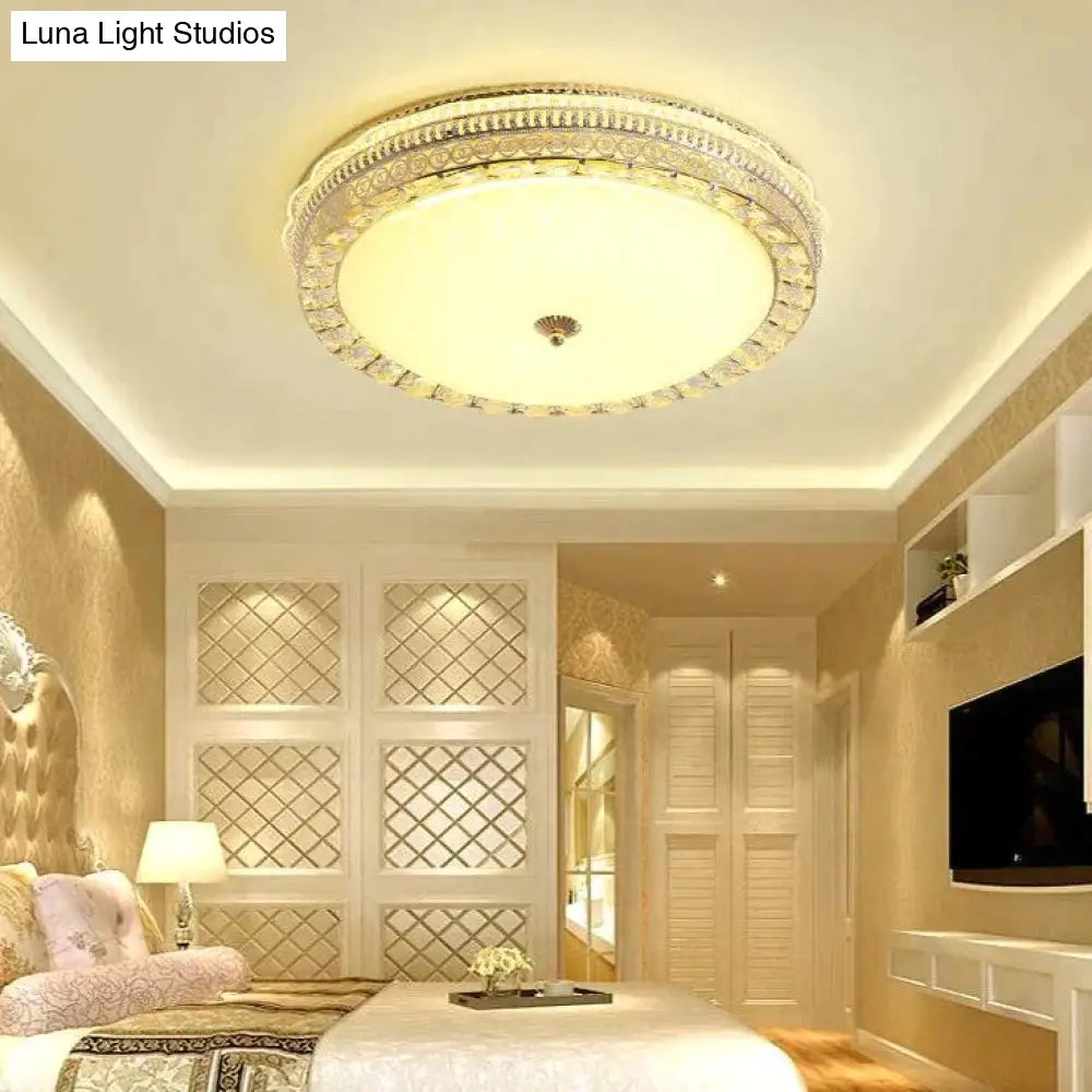 European Round Crystal Lamp Living Room Bedroom Led Ceiling