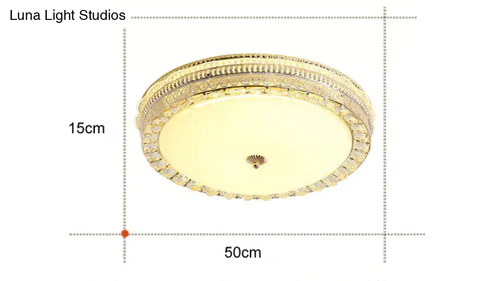 European Round Crystal Lamp Living Room Bedroom Led Ceiling