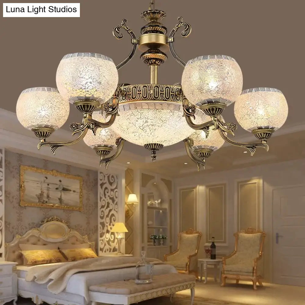 European Style Bronze Double Chandelier 3/5/6/8 Light For Living Room Ceiling