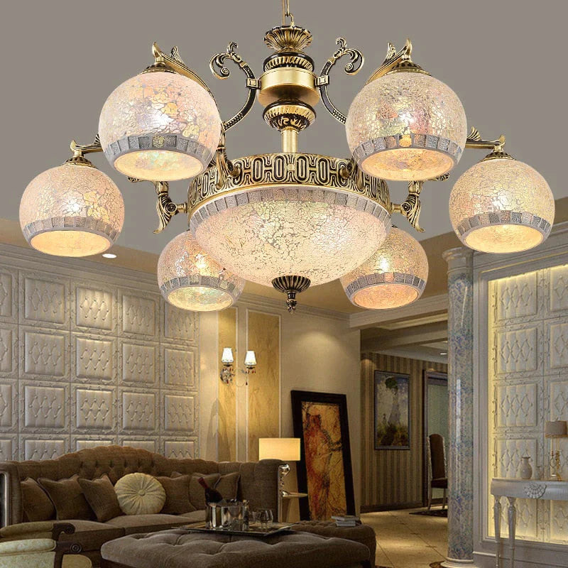 European Style Living Room Bronze Chandelier Ceiling Light