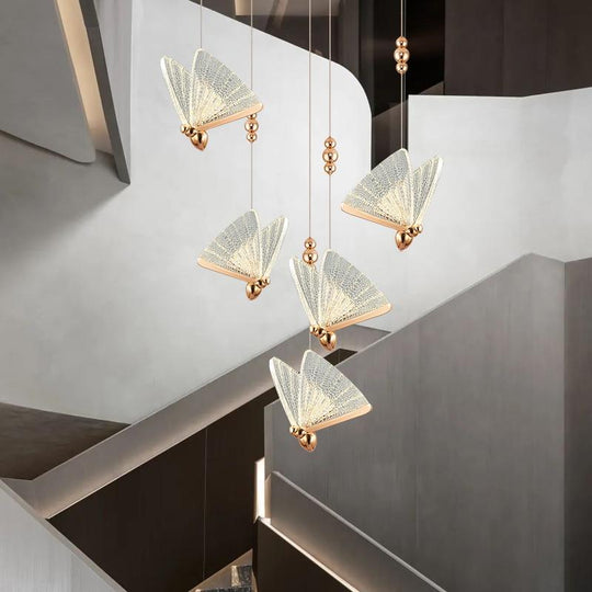 Evelyn - Butterfly Stair Chandelier Dining Room Ceiling Pendant Light Large Chandelier