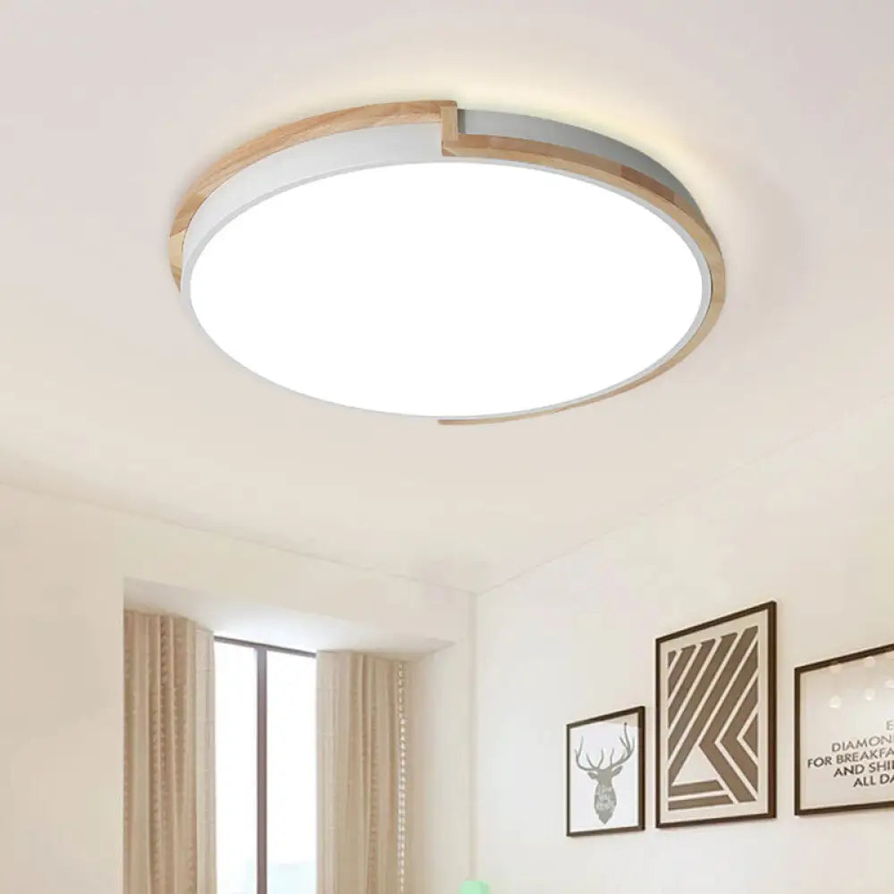 Eye - Caring Slim Drum Led Ceiling Light For Bedroom - Choice Of 3 Sizes In Black Grey Or White /