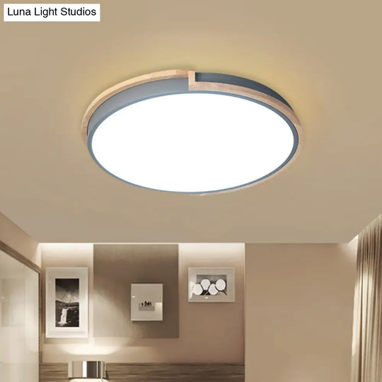 Eye-Caring Slim Drum Led Ceiling Light For Bedroom - Choice Of 3 Sizes In Black Grey Or White