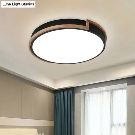 Eye-Caring Slim Drum Led Ceiling Light For Bedroom - Choice Of 3 Sizes In Black Grey Or White / 13