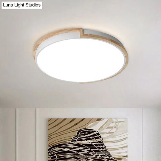 Eye-Caring Slim Drum Led Ceiling Light For Bedroom - Choice Of 3 Sizes In Black Grey Or White