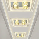 Faceted Glass Led Ceiling Flush Light Fixture - Modern Nordic Cubic Design For Living Room Clear