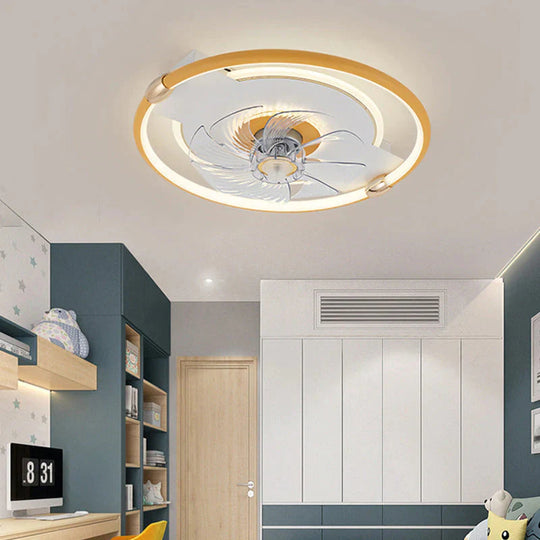 Fan Ceiling Lamp Light In The Bedroom Living Room Restaurant Invisible Fan Lamp Indoor Simple Ultra-thin Lamps