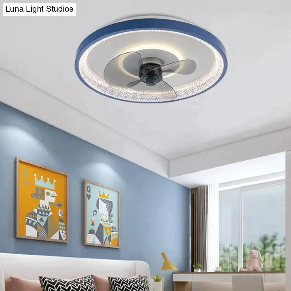 Fan Ceiling Lamp Light In The Bedroom Living Room Restaurant Invisible Indoor Simple Ultra-Thin