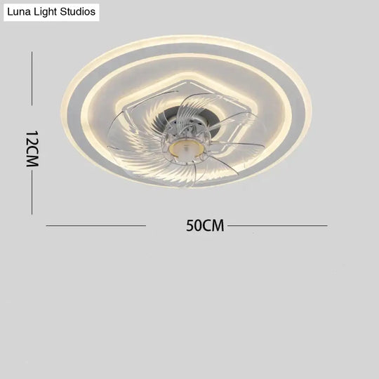 Fan Ceiling Lamp Light In The Bedroom Living Room Restaurant Invisible Indoor Simple Ultra-Thin