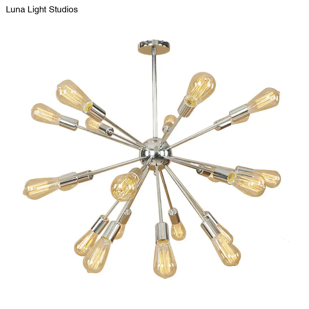 Farmhouse 18/21-Light Iron Chandelier: Copper/Gold Sputnik Ceiling Fixture For Dining Room