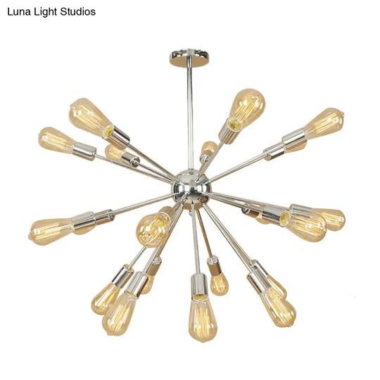 Farmhouse 18/21-Light Iron Chandelier: Copper/Gold Sputnik Ceiling Fixture For Dining Room