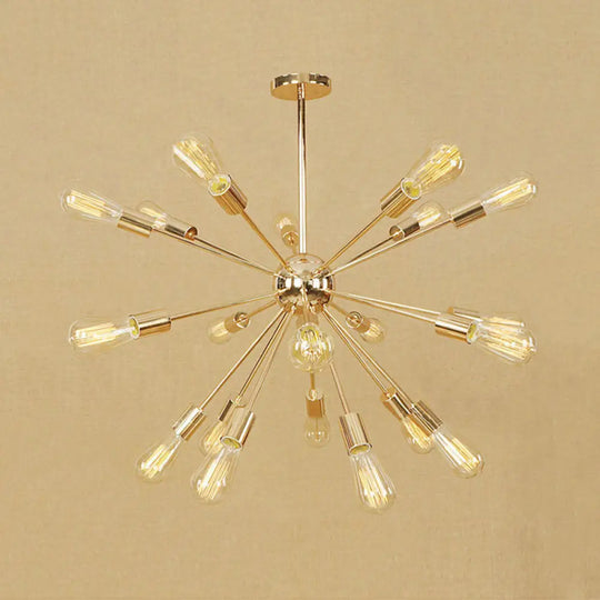 Farmhouse 18/21-Light Iron Chandelier: Copper/Gold Sputnik Ceiling Fixture For Dining Room 21 / Gold